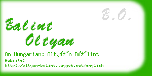 balint oltyan business card